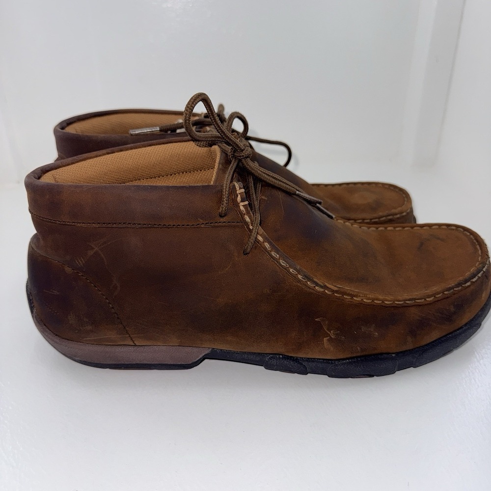 Twisted X MDMST01 Men's 12 M Distressed Saddle Steel Toe Driving Moc Work Boots